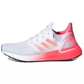 adidas UltraBoost 20 White Signal Pink Женские кроссовки Cloud-White EG5201