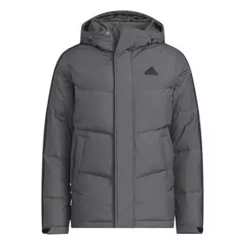 Adidas Unitefit Sports Lifestyle Series Универсальная удобная куртка-пуховик с капюшоном унисекс Верхняя одежда Темно-серый JW6733 2XS