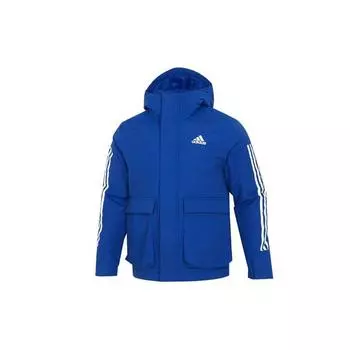 Adidas Utilitas Куртка с капюшоном и логотипом на груди Мужская верхняя одежда Royal-Blue GT1706 M