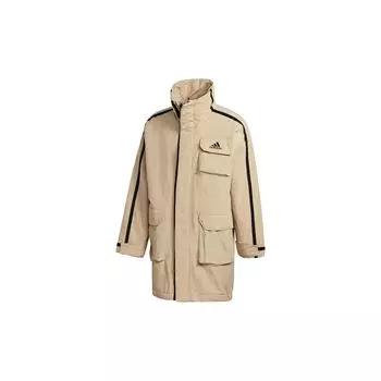 Adidas Utilitas Parka Stand Collar Теплая спортивная куртка из хлопка для активного отдыха Зимняя мужская куртка Prairie-Brown FT2463 M
