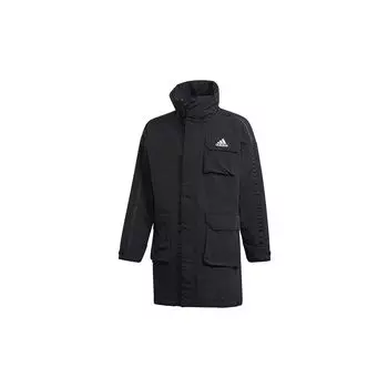 Adidas Utilitas Parka Stand Collar Теплая спортивная куртка для активного отдыха из хлопка Зимняя мужская куртка черного цвета FT2462 M