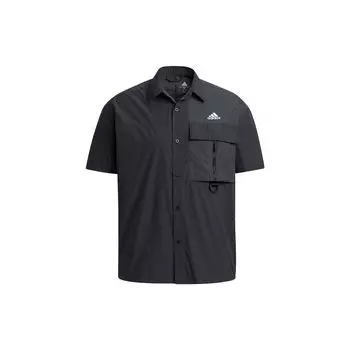 Adidas Utl Ss Рубашки с цветными блоками Свободная спортивная рубашка с короткими рукавами Мужские топы Черный H13778 M