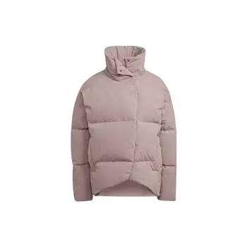 Adidas Узор логотипа однотонный воротник-стойка пуховик женская верхняя одежда фиолетовый HN9936 S