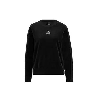 Adidas Велюровый свитшот с круглым вырезом и маленьким логотипом Женские топы Черный HG1843 M
