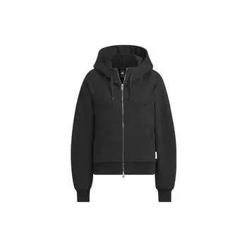 Adidas Verbiage Толстовка с капюшоном на молнии с вышитыми буквами, спортивная куртка для женщин, толстовки черного цвета IZ4570 S