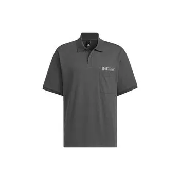 Adidas Verbiage Polo Sport Повседневная рубашка с коротким рукавом Мужские топы Однотонные темно-серые IP3979 XXL