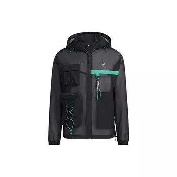Adidas Ветровка Neo City Escape Color Block 3D Pocket с длинным рукавом и капюшоном, мужская куртка, черная IA6858 S