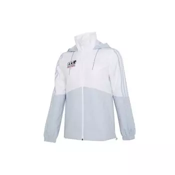 Adidas Ветровка Neo Training с капюшоном и принтом Женская куртка белого и синего цвета GP5423 S
