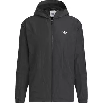 Adidas Ветровка Originals Atlanta, однотонная, на молнии, спортивная, с капюшоном, мужская, черная, JD6392 XS
