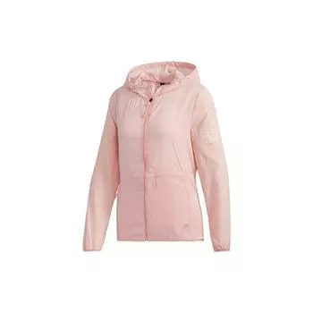 Adidas Ветровка с капюшоном и молнией Женская куртка розовая FT2886 L