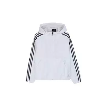 Adidas Ветровка с тремя полосками и принтом Женская верхняя одежда Белый EH3901 S