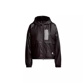 Adidas Ветровка с тремя полосками Женская верхняя одежда Черный GT3723 M