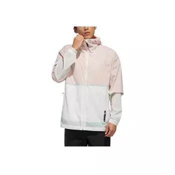 Adidas Ветровка Terrex Серия для активного отдыха С капюшоном Модная спортивная куртка Мужская куртка Трек-серый FT7940 L