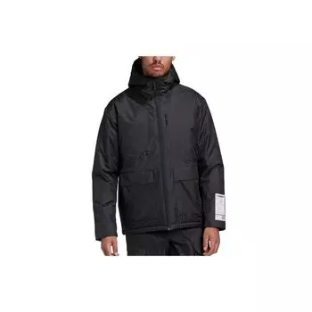 Adidas Ветрозащитная теплая однотонная хлопковая куртка с капюшоном на молнии, мужская куртка черного цвета GL7401 S
