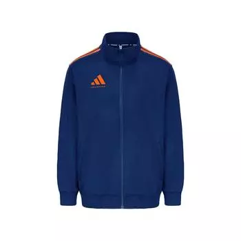 Adidas Винтажная спортивная однотонная куртка-стойка для тхэквондо с логотипом и воротником-стойкой. Куртка унисекс. Синий, оранжевый TR90JT-BUOG S