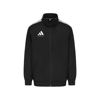 Adidas Винтажная Спортивная Однотонная Куртка с Воротником-стойкой Повседневная с Логотипом Мужская Куртка Черная Белая TR90JT-BW S