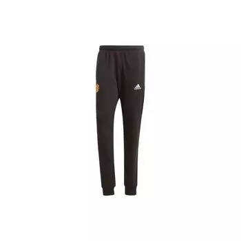 Adidas Вышитый логотип Manchester United Футбольные повседневные трикотажные спортивные брюки мужские брюки черного цвета IA8536 XXL
