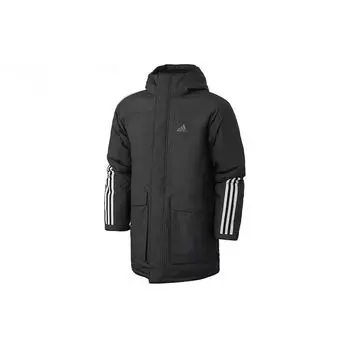 Adidas ветрозащитная теплая куртка с капюшоном с длинным рукавом, хлопковое пальто, мужская верхняя одежда, черный, серый GE9998 M