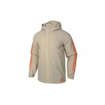 Adidas ветрозащитная теплая спортивная хлопковая куртка с капюшоном зимняя мужская куртка цвета хаки GE5823 XS