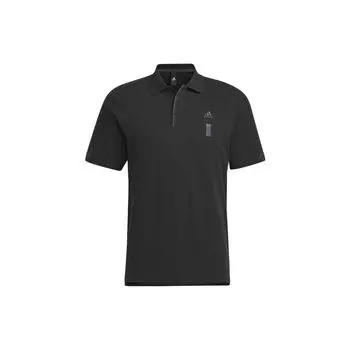 Adidas Wj Mh Polo Solid с логотипом бренда Повседневная спортивная мужская рубашка поло с коротким рукавом черная IA8105 S