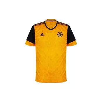 Adidas Wolverhampton Wanderers FC Home Джерси с коротким рукавом с v-образным вырезом 20/21 сезон, мужской спортивный трикотаж, черный, желтый FJ4503 L