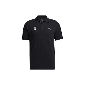 Adidas Wuji Series Logo Однотонная рубашка поло с коротким рукавом Мужские топы Черные GP0825 S