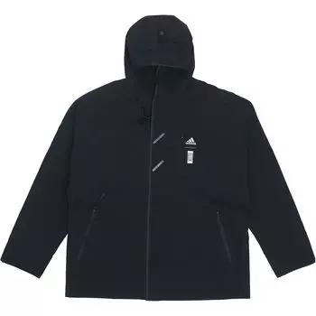 Adidas Wuji Series Logo Спортивная куртка с капюшоном на флисовой подкладке Мужская верхняя одежда Черный HE5117 XXL