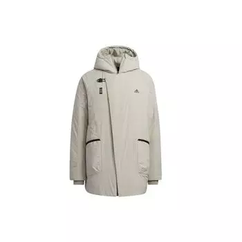 Adidas Wuji Series Спорт на открытом воздухе Теплый длинный пуховик с капюшоном Мужская верхняя одежда Серый H23103 S