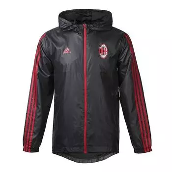 Adidas X Acm 1899 Ac Milan Collaboration Ss Ветровка Повседневная модная Простая полосатая куртка с капюшоном Мужские куртки Черный BP8211 L