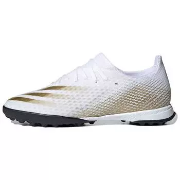 Adidas X Ghosted.3 TF White Metallic Gold Melange Мужские кроссовки Cloud-White Core-Black EG8199