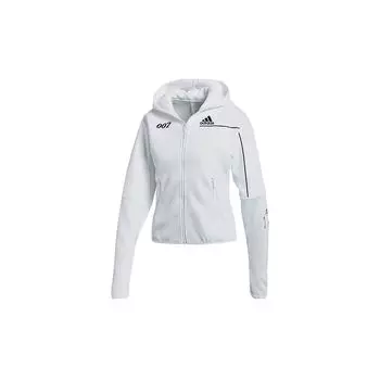 Adidas X James Bond совместная спортивная куртка с капюшоном и принтом логотипа, женская куртка белого цвета GN6814 M