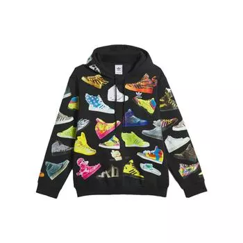 Adidas x Jeremy Scott Collab Спортивный пуловер с принтом, мужские топы с капюшоном, черный IA0097 S