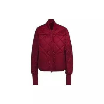 Adidas X Karlie Kloss Collaboration, однотонная стеганая деталь, боковая лента с логотипом, молния, спортивная куртка, женская куртка красного цвета GT5989 M