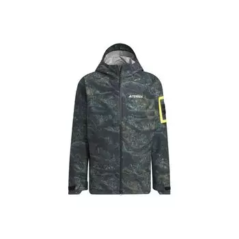 Adidas x National Geographic Allover Print Rain.Rdy Tie-Dye Уличный плащ Мужская верхняя одежда Серебристо-серый IS9511 L