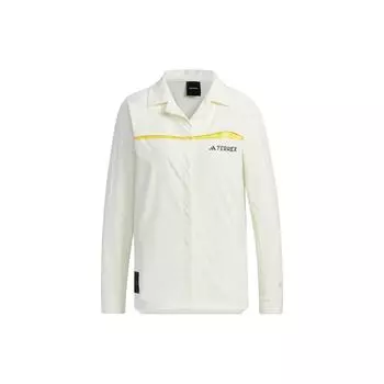 Adidas X National Geographic Collaboration Спорт на открытом воздухе с принтом букв Футболка с длинным рукавом Женские рубашки Jade-White IC1995