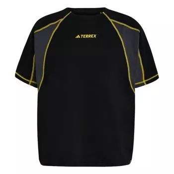 Adidas X National Geographic Terrex Aeroready Outdoor Быстросохнущая футболка с коротким рукавом и круглым вырезом Унисекс Топы Черный JP1299 M