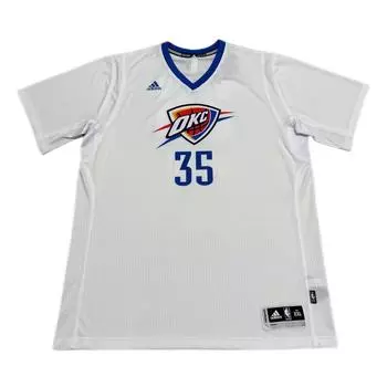 Adidas Баскетбольная майка X NBA Oklahoma City Thunder Durant SW 35 Fan Edition с V-образным вырезом и коротким рукавом, унисекс, белая 7470A-3KN-K91104 XL