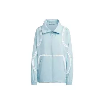 Adidas X Stella McCartney Полосатая повседневная куртка с воротником-стойкой Женская куртка Серый Синий HR6575 M