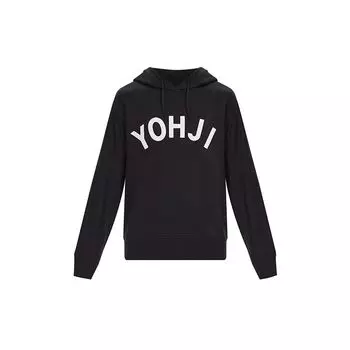 Adidas Y-3 Yohji Letters Hoodie Black/Off White Мужская уличная одежда FJ0440 S