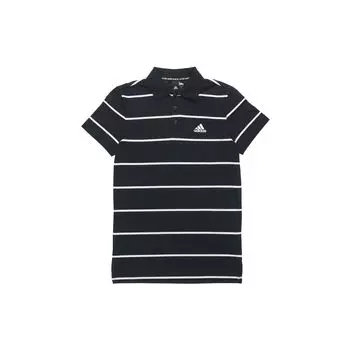 Adidas Yarn Dye Полосатая рубашка поло с коротким рукавом Мужские топы Черные FT2836 S