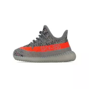 Adidas Yeezy Boost 350 V2 Infants Beluga Светоотражающие детские кроссовки Grey Steeple-Gray Solar-Red GW1231 19