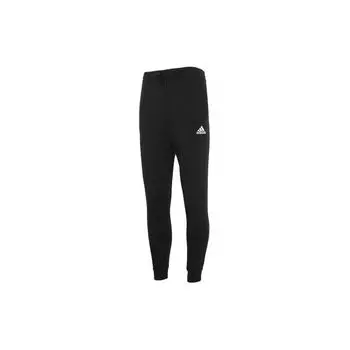Adidas Зауженные тренировочные брюки Feelcozy с принтом логотипа, мужские, черные HL2236 L