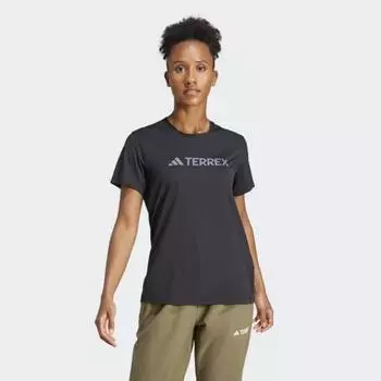 Adidas Женская футболка Terrex Multi Climacool Logo Tech Tee для походов с коротким рукавом AS(90)
