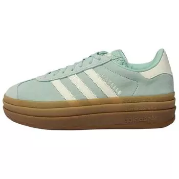 Adidas Женские кроссовки Gazelle Bold пепельно-зеленые, молочно-белые, с резиновой подошвой JS3902 36