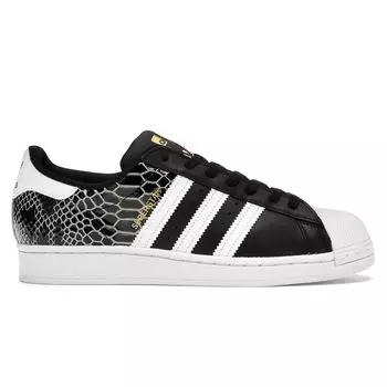Adidas Женские кроссовки Superstar Black Snakeskin Core-Black Cloud-White Gold-Metallic FV3327