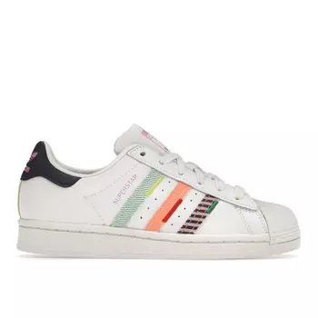 Adidas Женские кроссовки Superstar с зубчатыми полосками, белое облако-белое ночное небо GW9783 36
