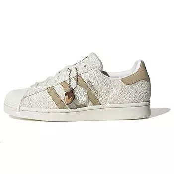 Adidas Женские кроссовки Superstar Snowflakes & Acorns кремово-белого цвета льна-хаки IF3883 36