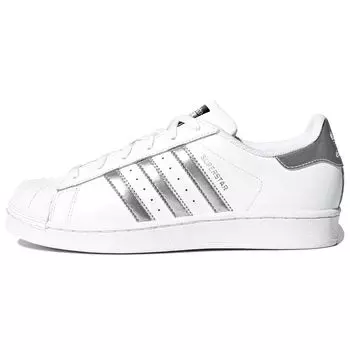 Adidas Женские кроссовки Superstar White Silver Metallic Footwear-White Core-Black AQ3091