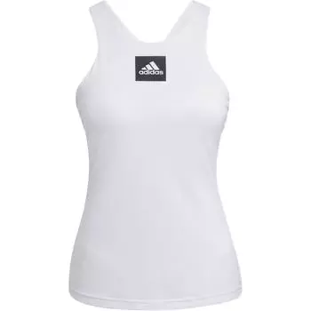 Adidas Женский топ без рукавов с круглым вырезом и логотипом, белый HA7627 L