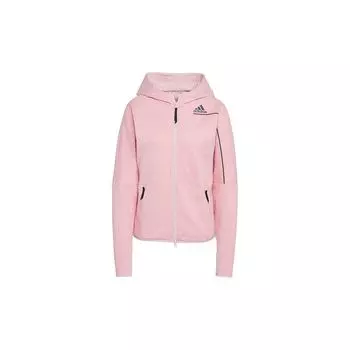 Adidas Zne Fz Зимняя однотонная флисовая теплая куртка с капюшоном женские куртки ярко-розового цвета GU2081 XS
